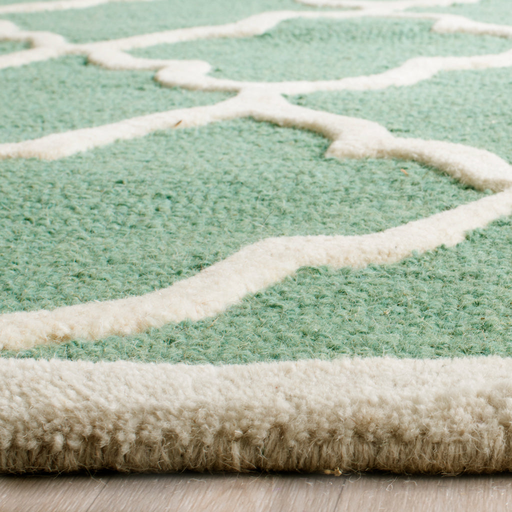 Contemporary Runner Rug, CAM312T, 62 X 240 cm in Teal / Ivory