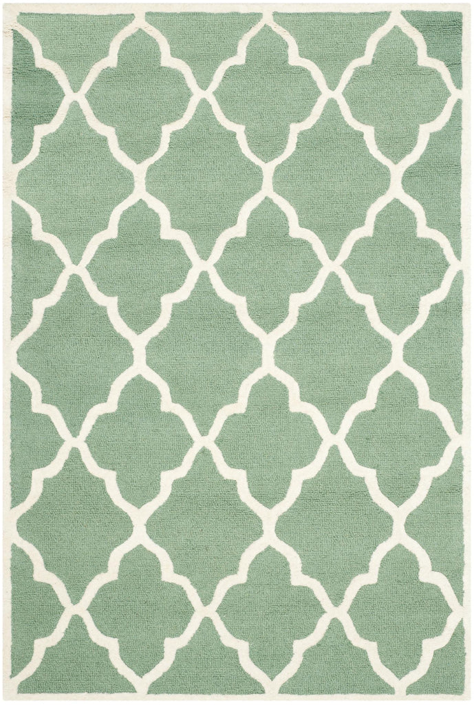 Contemporary Area Rug, CAM312T, 120 X 180 cm in Teal / Ivory