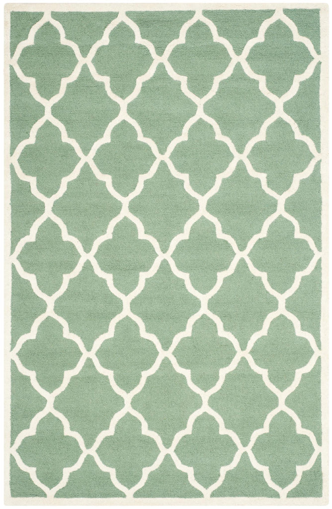 Contemporary Area Rug, CAM312T, 160 X 230 cm in Teal / Ivory