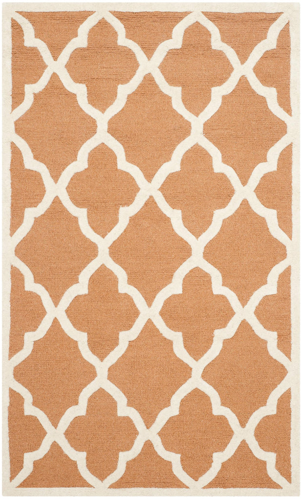 Contemporary Area Rug, CAM312W, 90 X 150 cm in Coral / Ivory