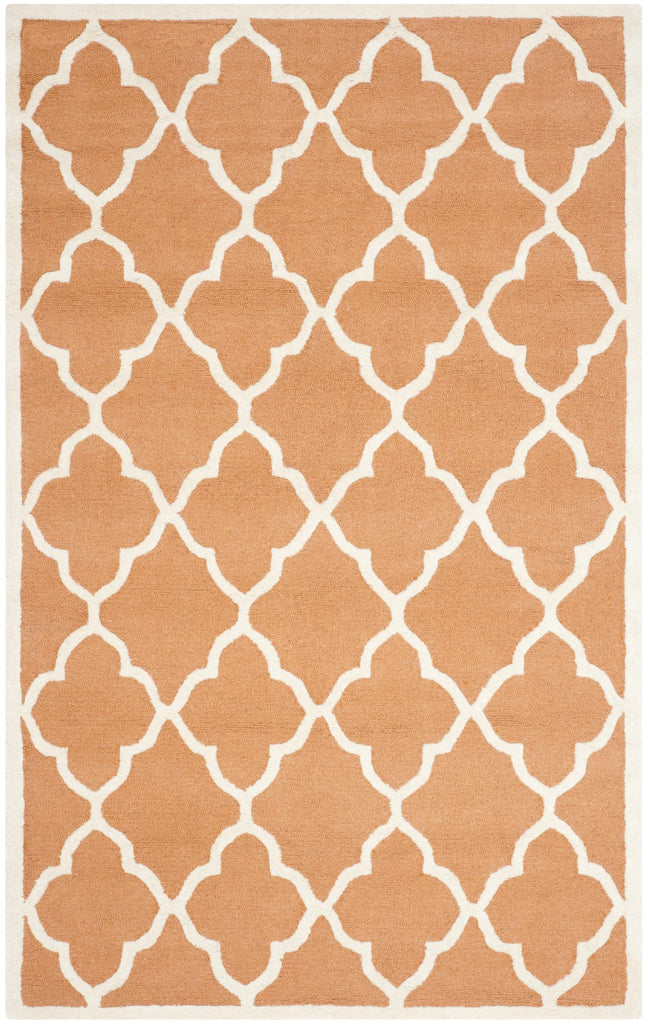 Contemporary Area Rug, CAM312W, 120 X 180 cm in Coral / Ivory