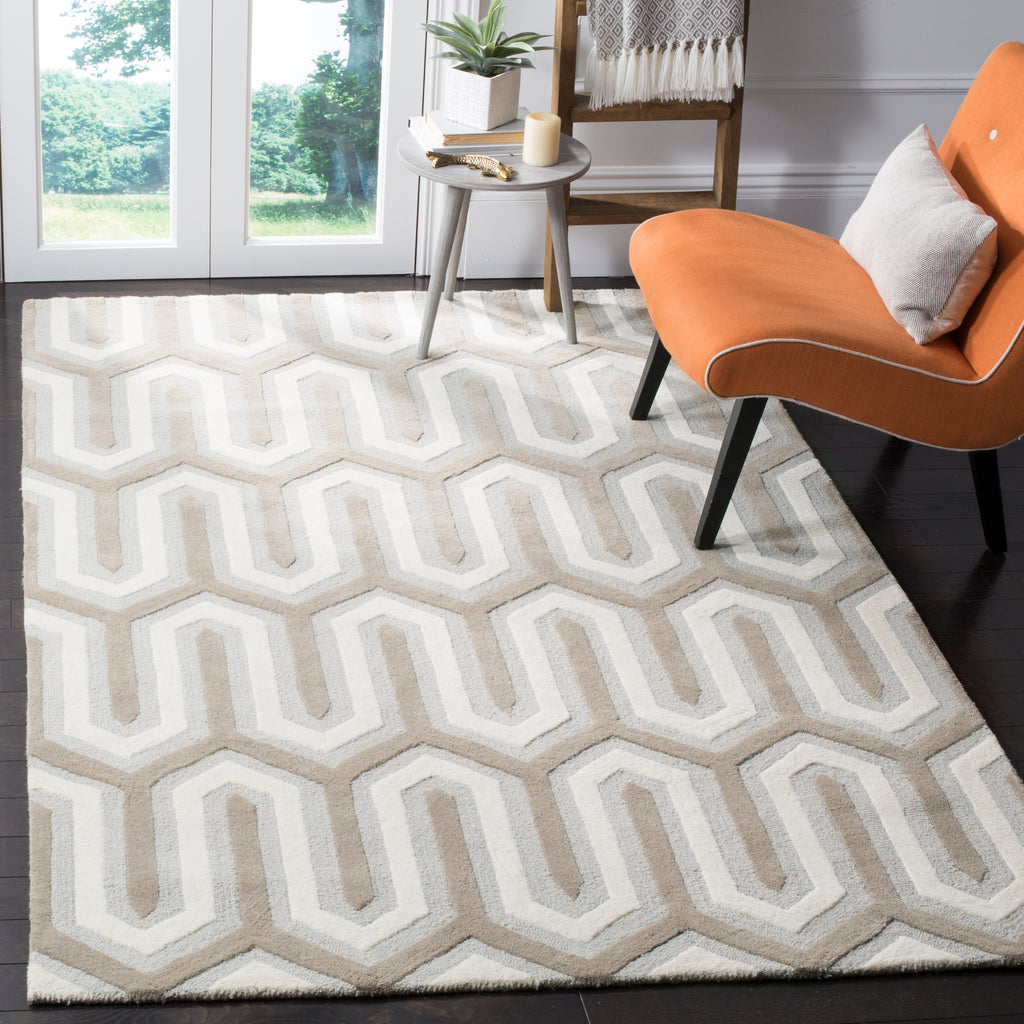 Contemporary Area Rug, CAM351E, 120 X 180 cm in Light Blue / Grey