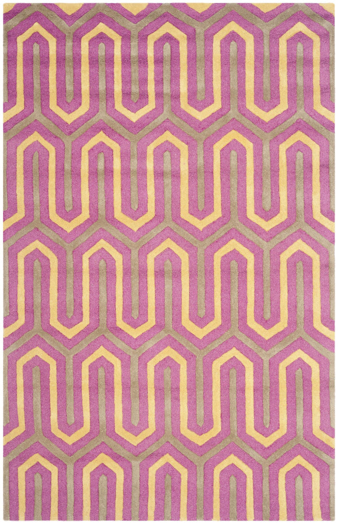 Contemporary Area Rug, CAM351F, 120 X 180 cm in Fuchsia / Grey