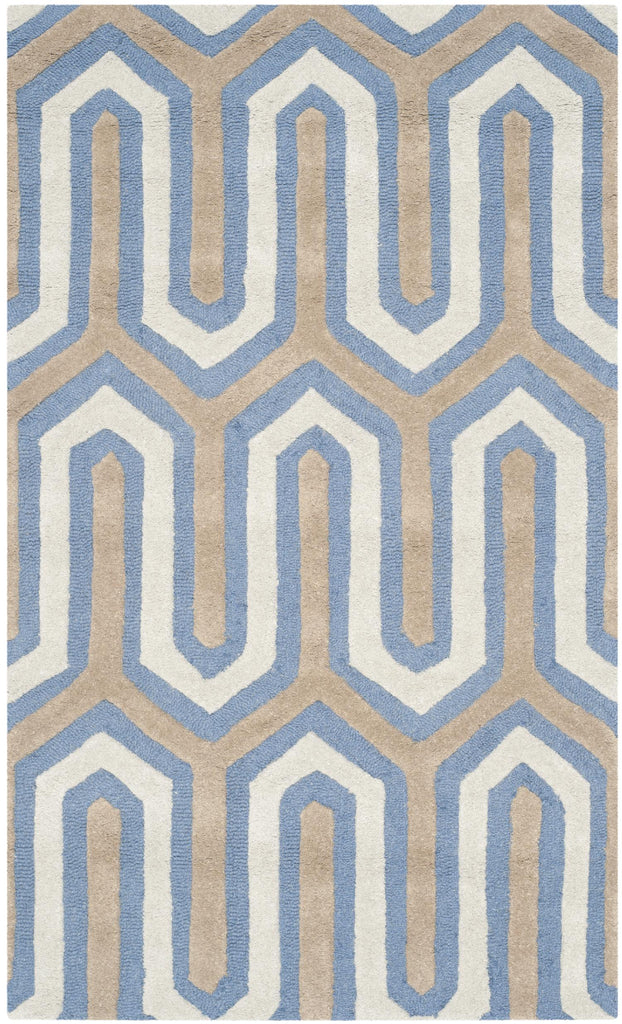 Contemporary Area Rug, CAM351M, 90 X 150 cm in Navy / Grey