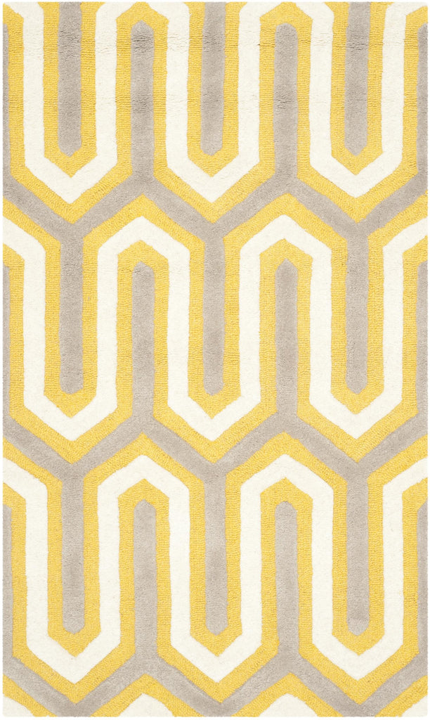 Contemporary Area Rug, CAM351Q, 90 X 150 cm in Gold / Grey