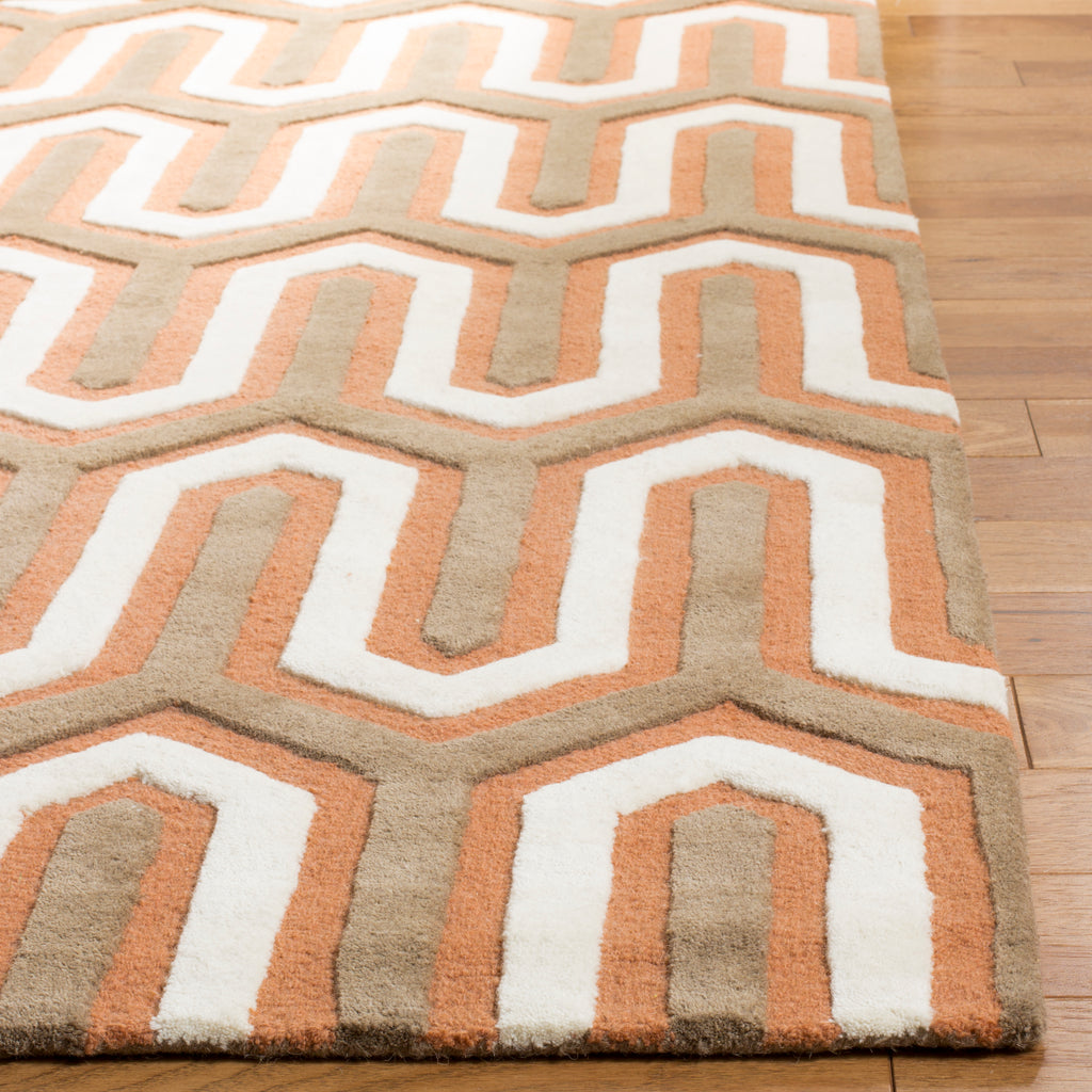 Contemporary Area Rug, CAM351Y, 120 X 180 cm in Orange / Grey