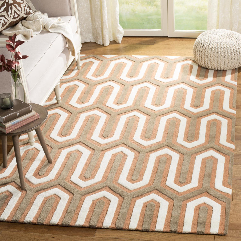 Contemporary Area Rug, CAM351Y, 120 X 180 cm in Orange / Grey