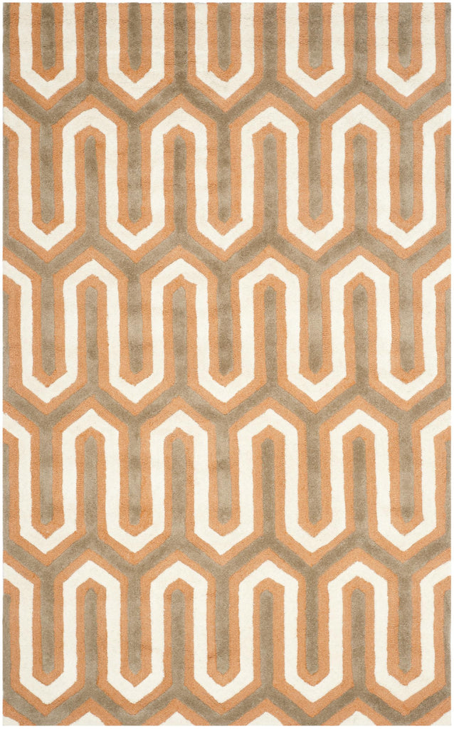 Contemporary Area Rug, CAM351Y, 120 X 180 cm in Orange / Grey