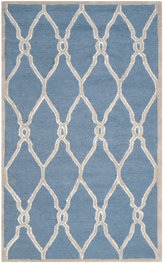 Contemporary Area Rug, CAM352M, 90 X 150 cm in Navy / Ivory