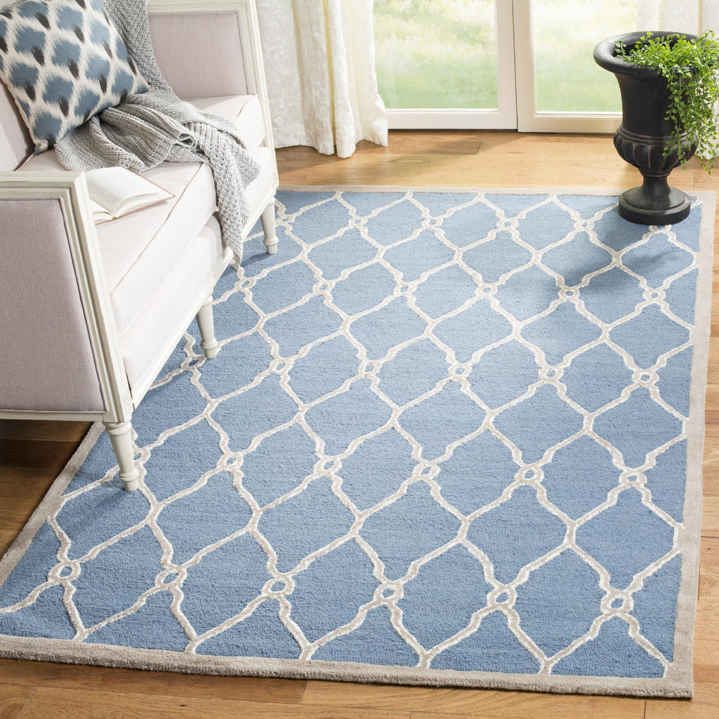 Contemporary Area Rug, CAM352M, 90 X 150 cm in Navy / Ivory