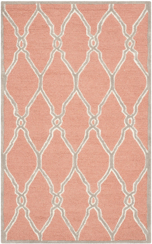 Contemporary Area Rug, CAM352W, 90 X 150 cm in Coral / Ivory