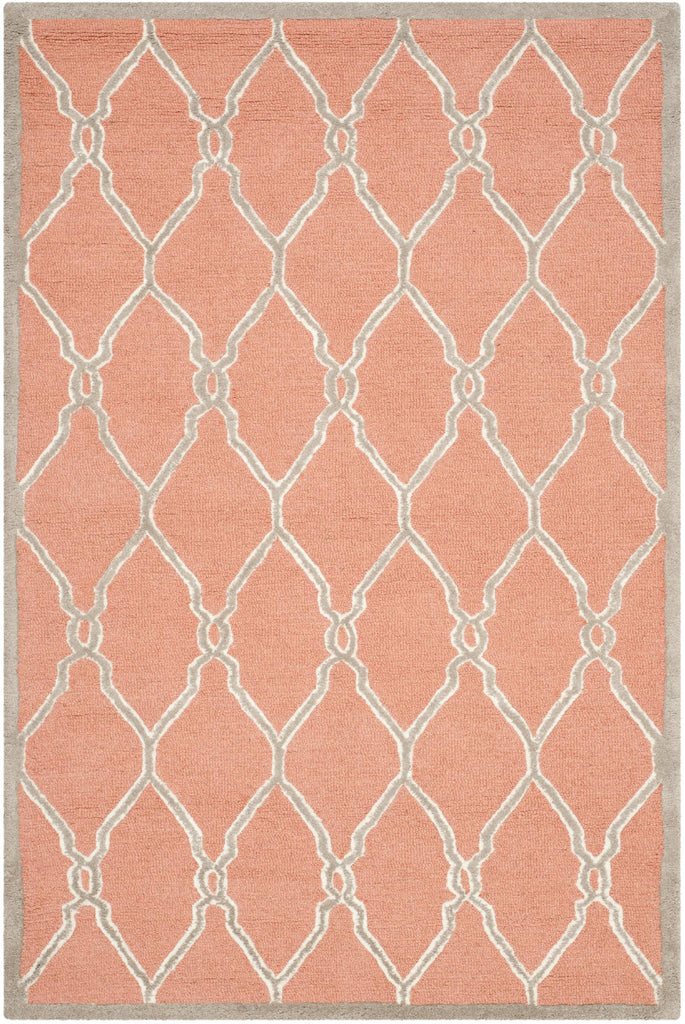 Contemporary Area Rug, CAM352W, 120 X 180 cm in Coral / Ivory