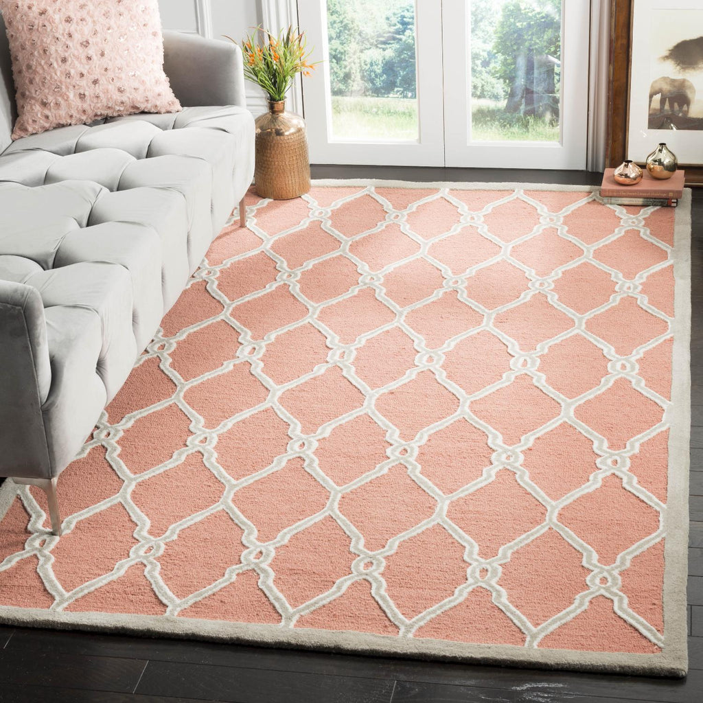 Contemporary Area Rug, CAM352W, 90 X 150 cm in Coral / Ivory