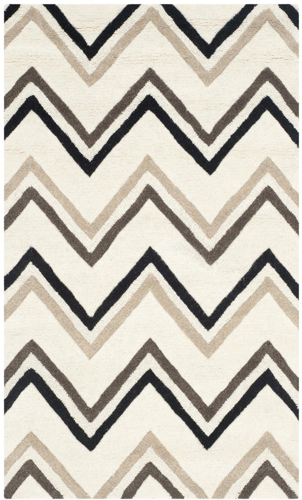 Contemporary Area Rug, CAM581B, 90 X 150 cm in Ivory / Black