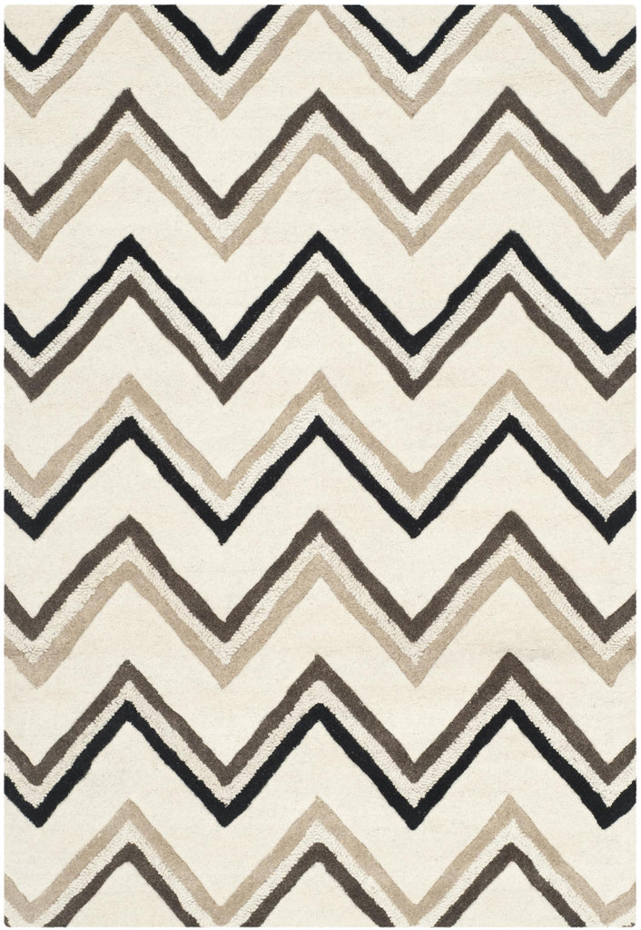 Contemporary Area Rug, CAM581B, 120 X 180 cm in Ivory / Black