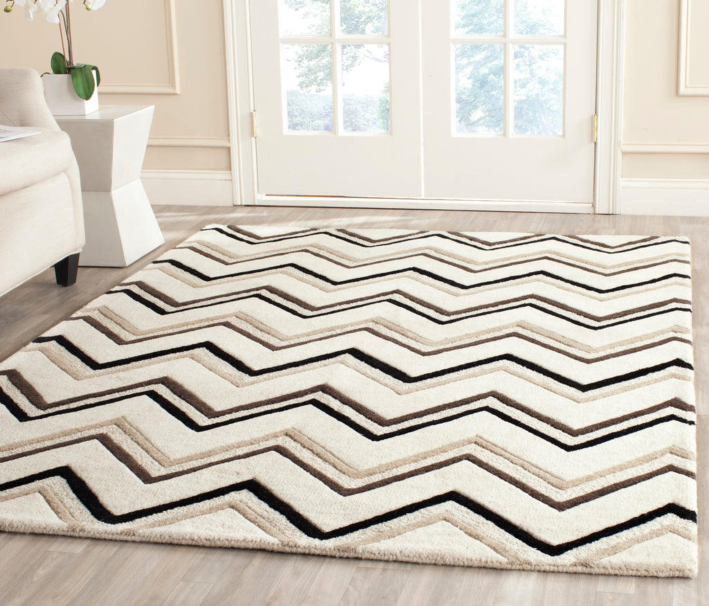 Contemporary Area Rug, CAM581B, 200 X 300 cm in Ivory / Black