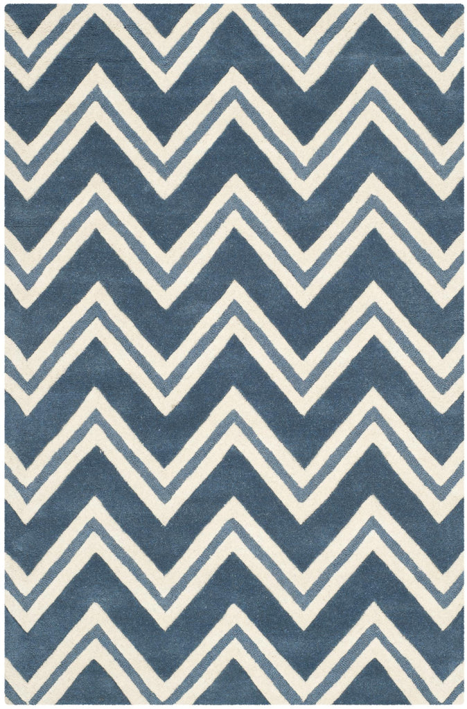 Contemporary Area Rug, CAM581C, 120 X 180 cm in Navy / Ivory