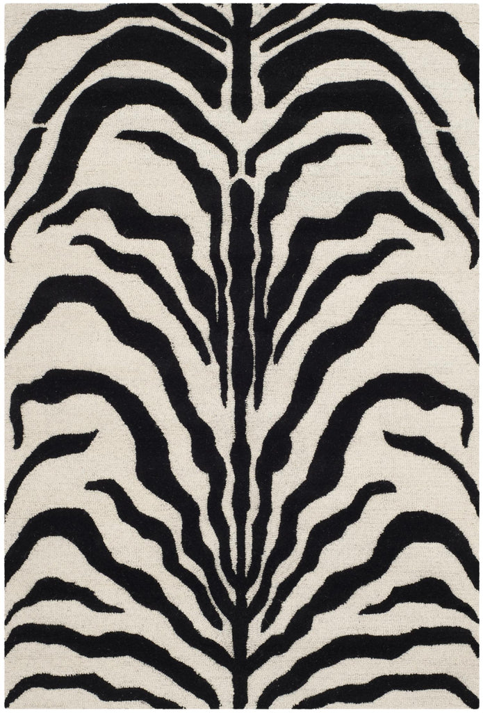 Contemporary Area Rug, CAM709Q, 120 X 180 cm in Ivory / Black