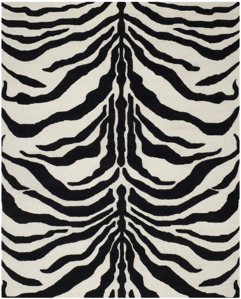 Contemporary Area Rug, CAM709Q, 243 X 304 cm in Ivory / Black