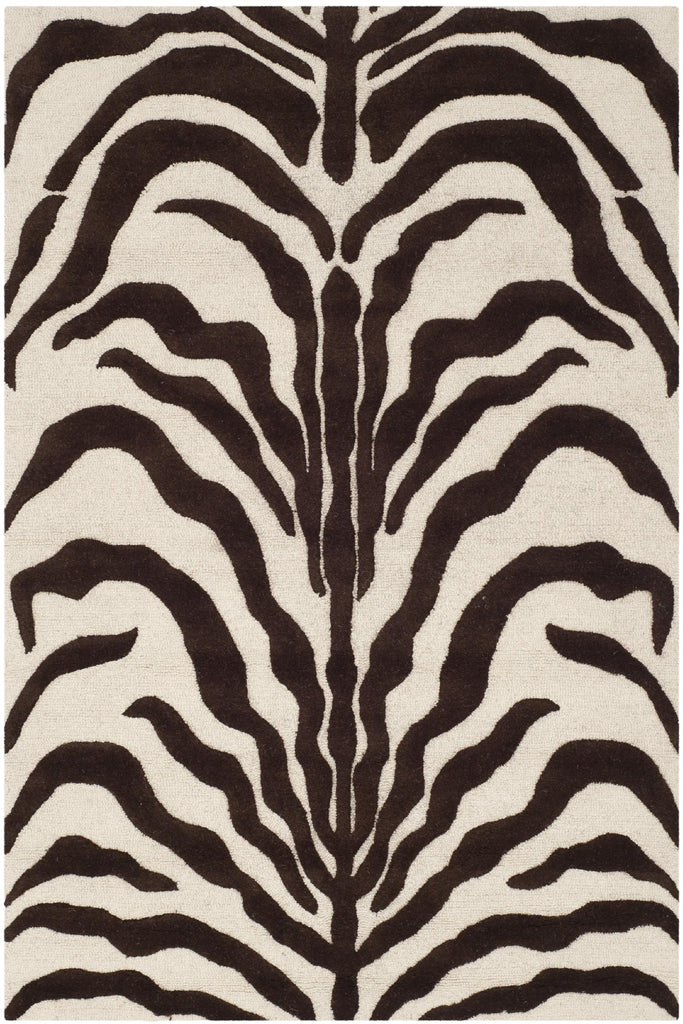 Contemporary Area Rug, CAM709V, 120 X 180 cm in Ivory / Brown