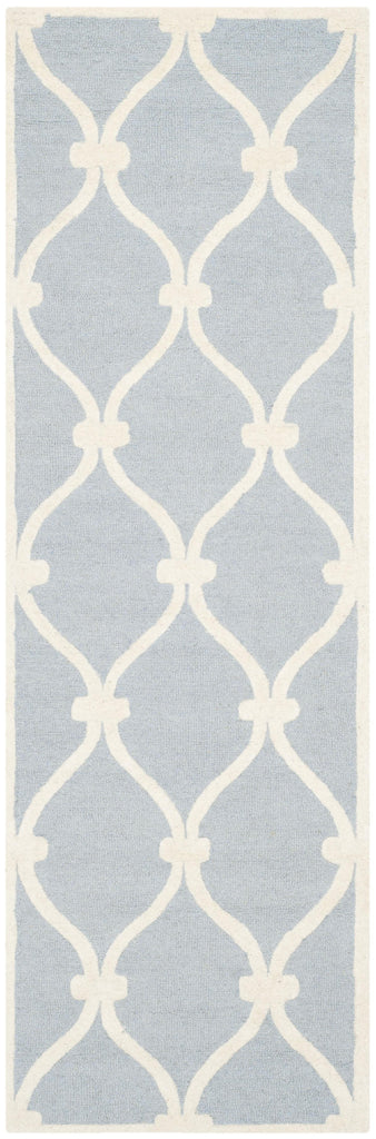 Contemporary Runner Rug, CAM710B, 62 X 240 cm in Blue / Ivory