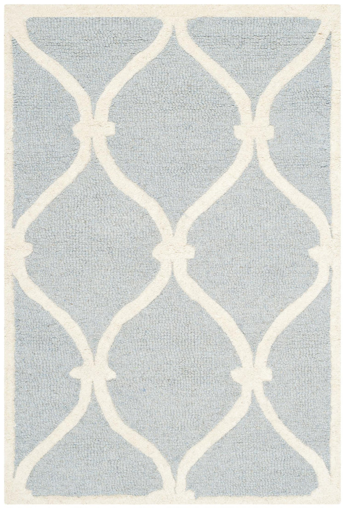 Contemporary Area Rug, CAM710B, 90 X 150 cm in Blue / Ivory