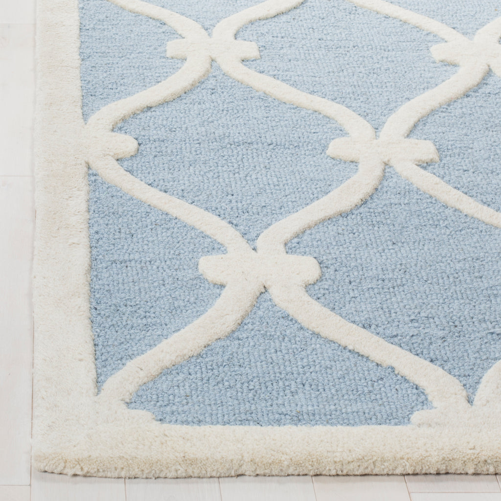 Contemporary Area Rug, CAM710B, 90 X 150 cm in Blue / Ivory