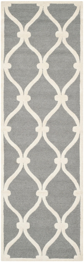 Contemporary Runner Rug, CAM710D, 62 X 240 cm in Dark Grey / Ivory