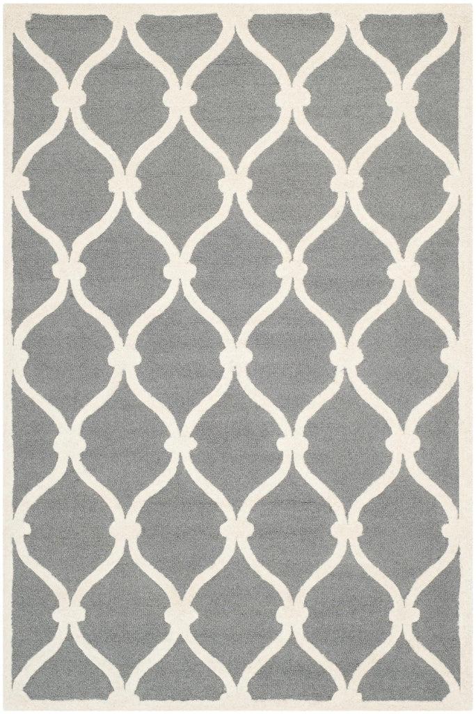 Contemporary Area Rug, CAM710D, 120 X 180 cm in Dark Grey / Ivory