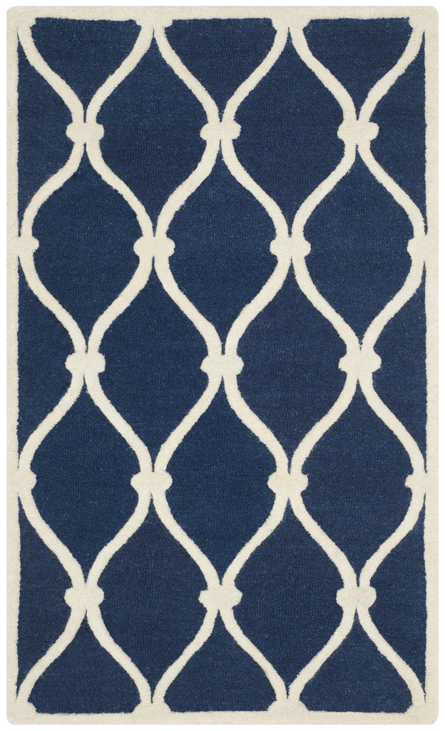 Contemporary Area Rug, CAM710M, 90 X 150 cm in Navy / Ivory