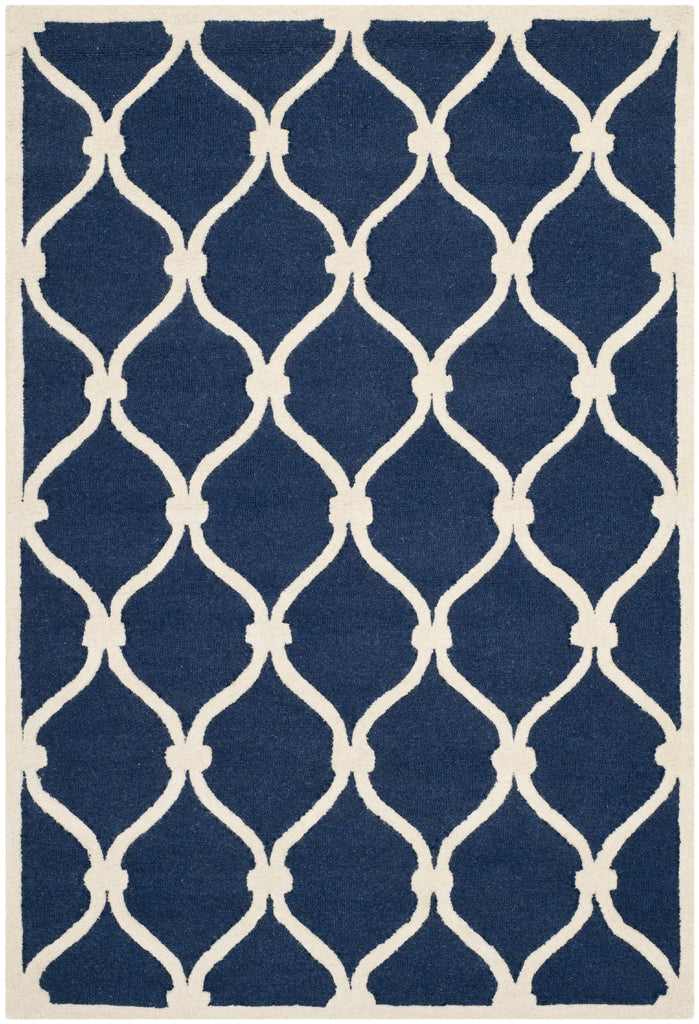 Contemporary Area Rug, CAM710M, 120 X 180 cm in Navy / Ivory