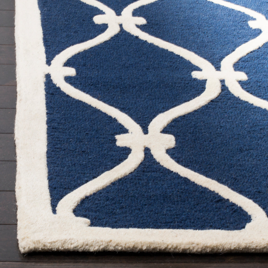 Contemporary Area Rug, CAM710M, 90 X 150 cm in Navy / Ivory