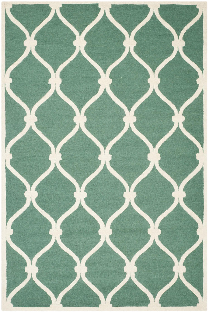 Contemporary Area Rug, CAM710T, 160 X 230 cm in Teal / Ivory