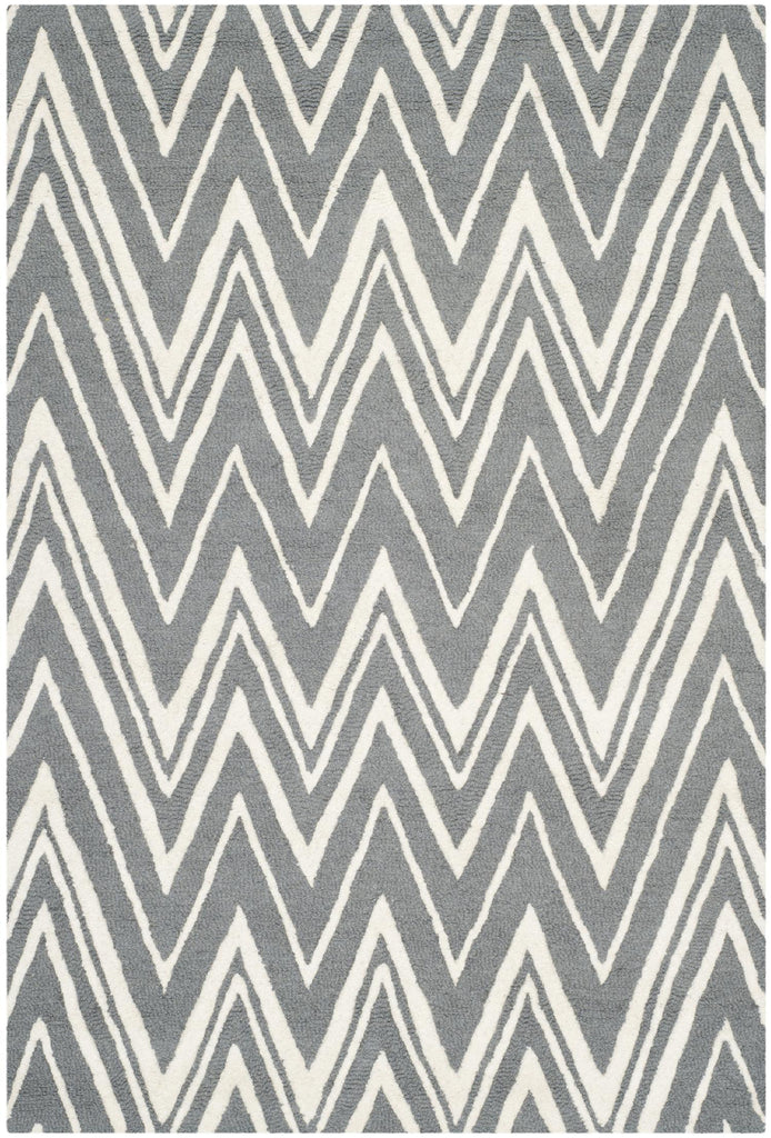 Contemporary Area Rug, CAM711D, 120 X 180 cm in Dark Grey / Ivory