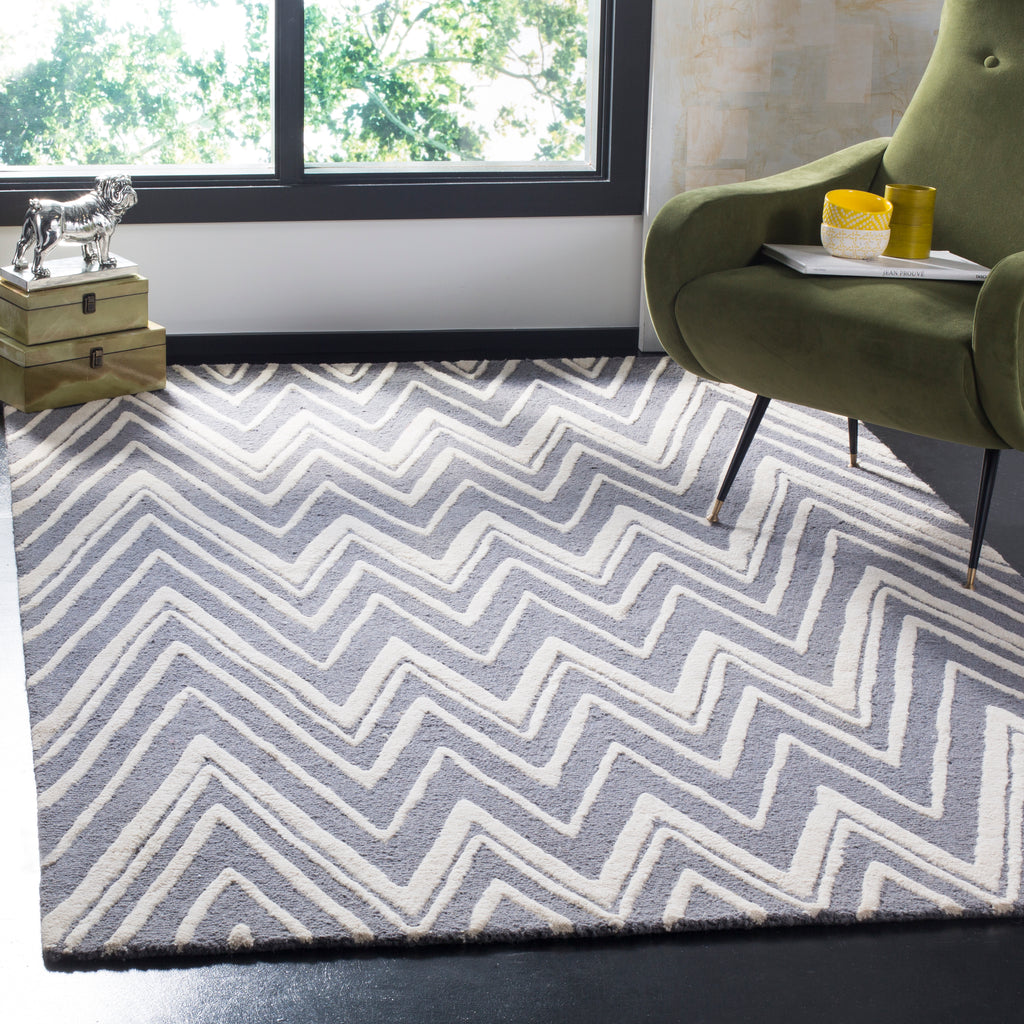 Contemporary Area Rug, CAM711D, 200 X 300 cm in Dark Grey / Ivory