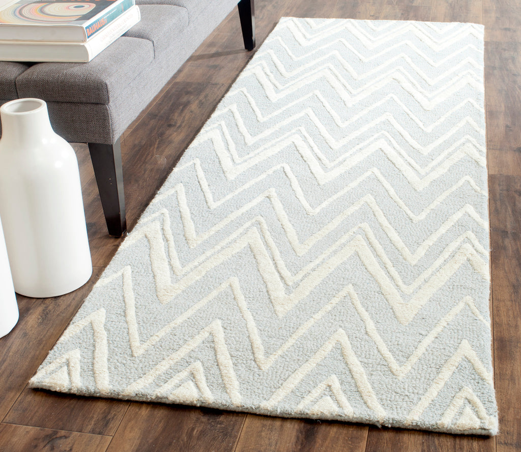 Contemporary Runner Rug, CAM711G, 62 X 240 cm in Grey / Ivory