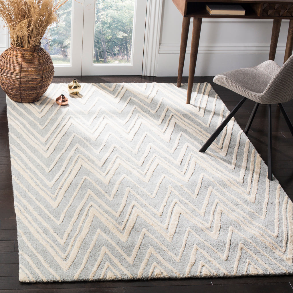 Contemporary Area Rug, CAM711G, 90 X 150 cm in Grey / Ivory