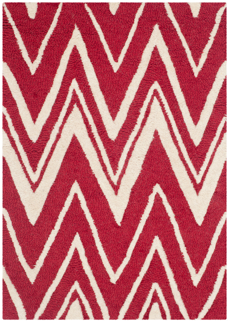 Contemporary Area Rug, CAM711H, 90 X 150 cm in Red / Ivory