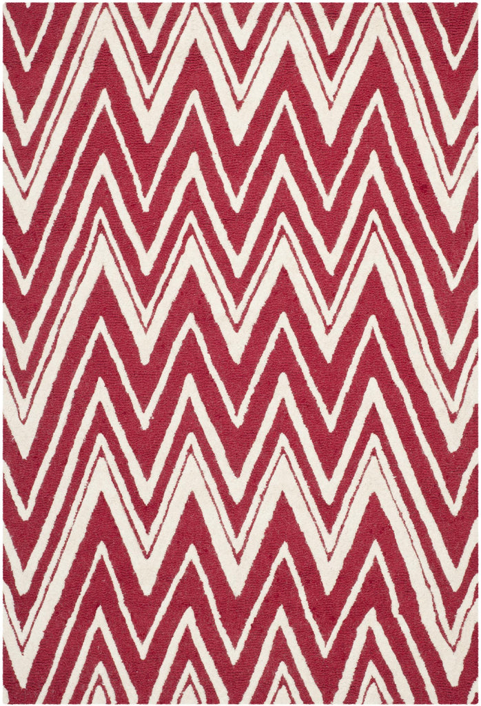 Contemporary Area Rug, CAM711H, 120 X 180 cm in Red / Ivory