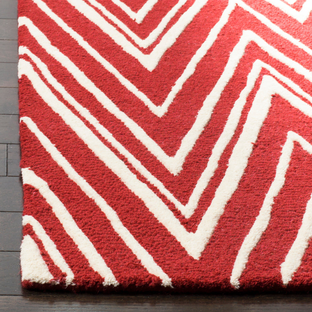 Contemporary Area Rug, CAM711H, 90 X 150 cm in Red / Ivory