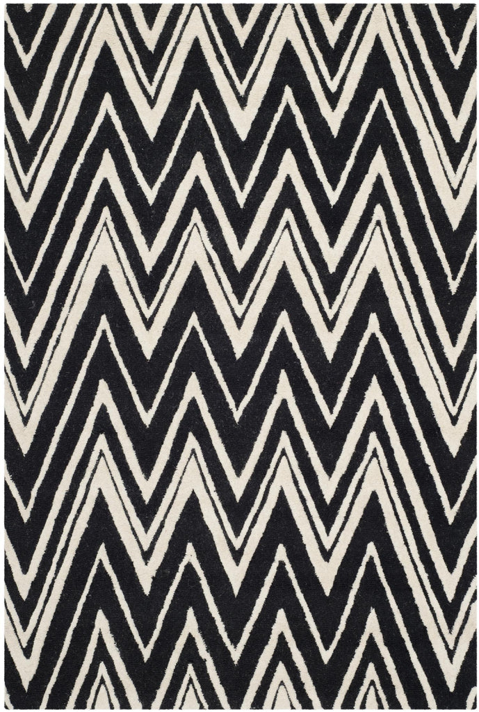 Contemporary Area Rug, CAM711K, 120 X 180 cm in Black / Ivory