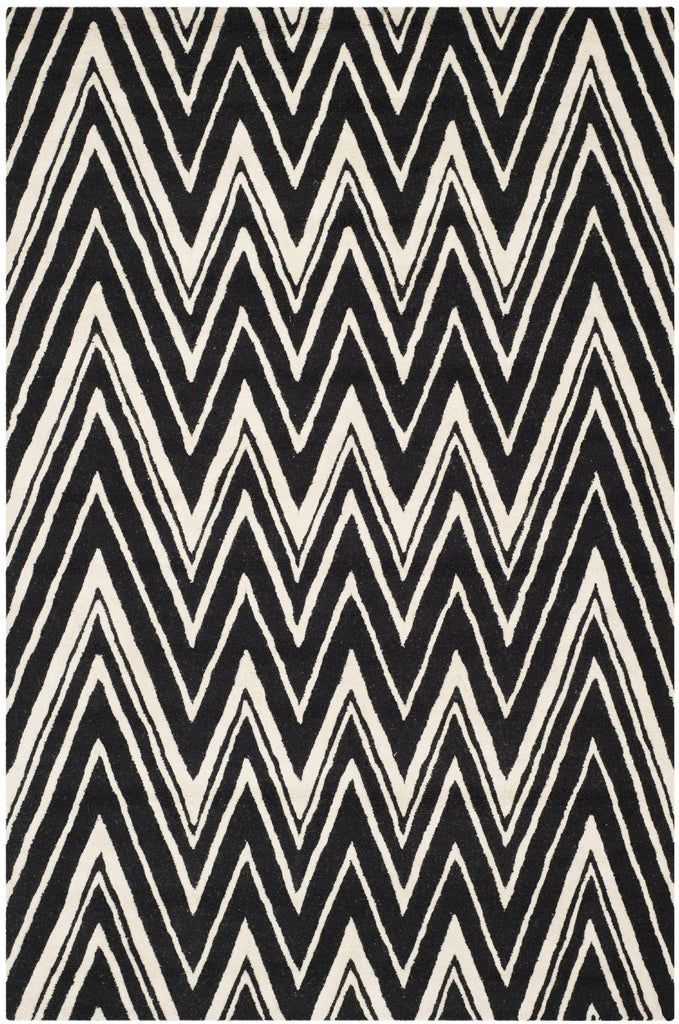 Contemporary Area Rug, CAM711K, 160 X 230 cm in Black / Ivory