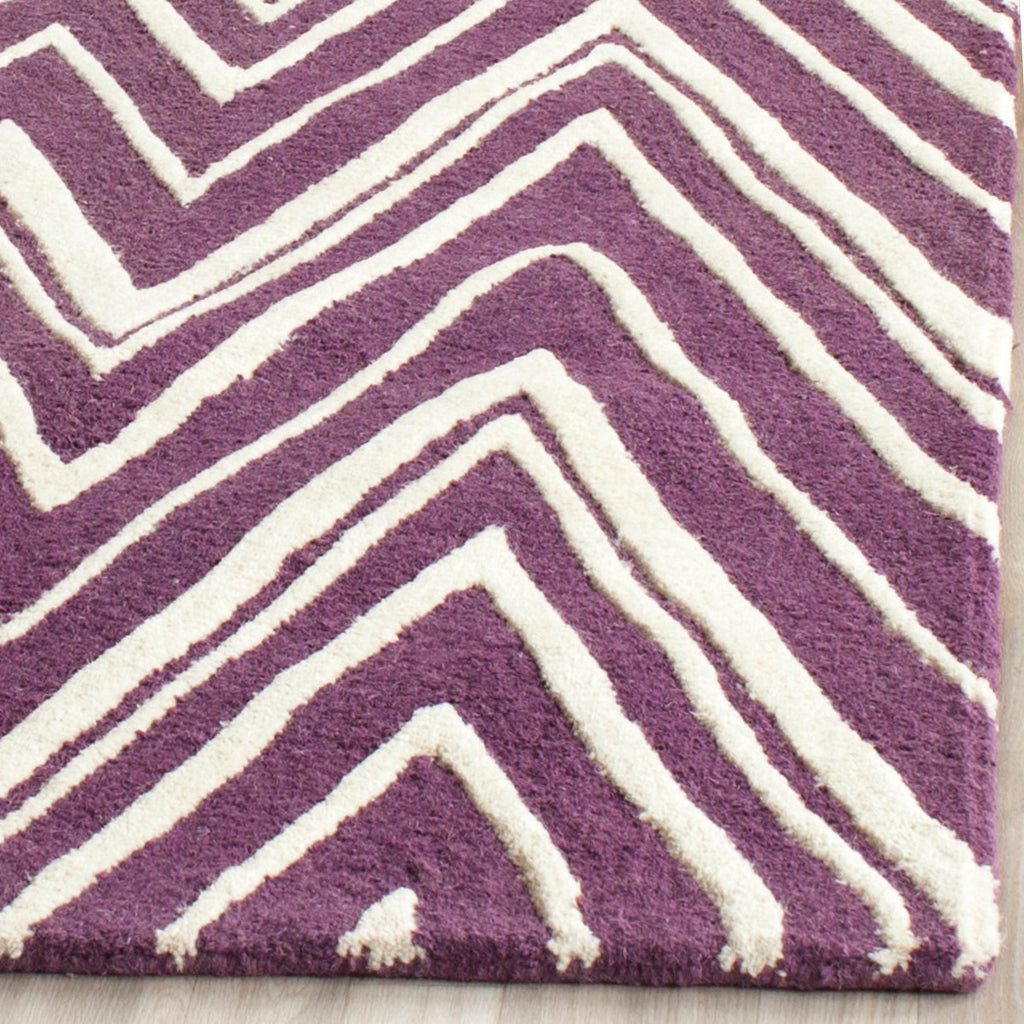 Contemporary Area Rug, CAM711P, 120 X 180 cm in Purple / Ivory