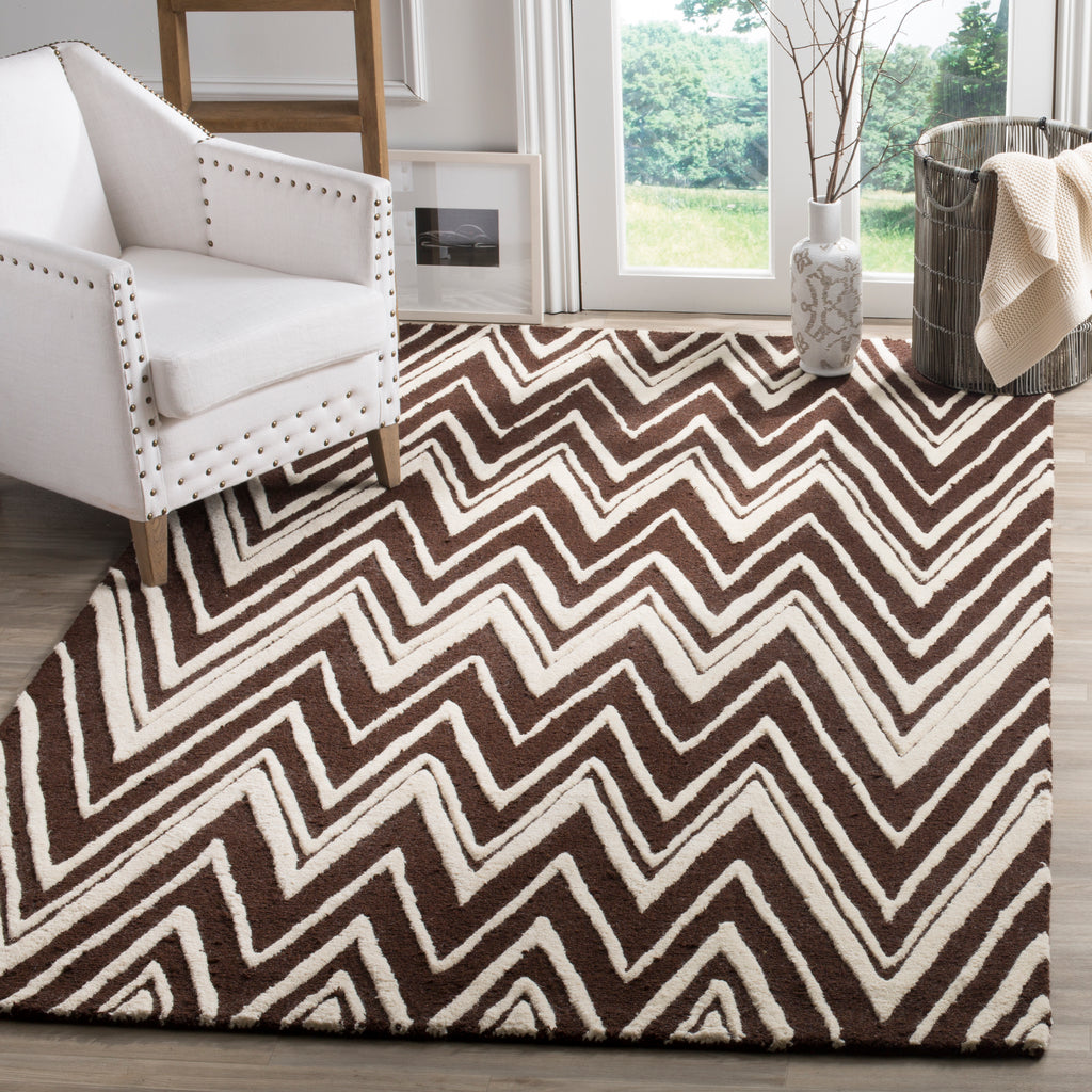 Contemporary Area Rug, CAM711R, 90 X 150 cm in Brown / Ivory