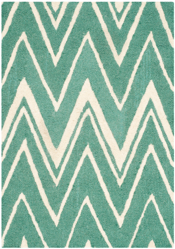 Contemporary Area Rug, CAM711T, 90 X 150 cm in Teal / Ivory