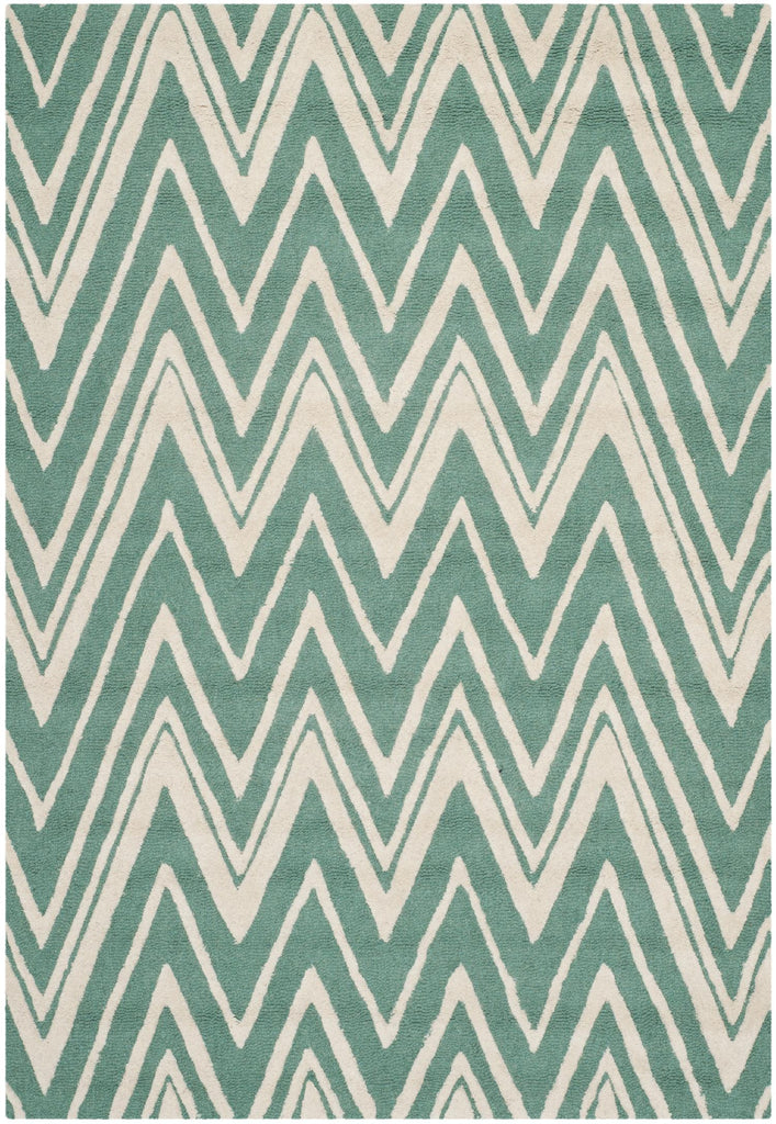 Contemporary Area Rug, CAM711T, 120 X 180 cm in Teal / Ivory