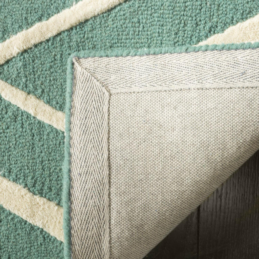 Contemporary Area Rug, CAM711T, 90 X 150 cm in Teal / Ivory