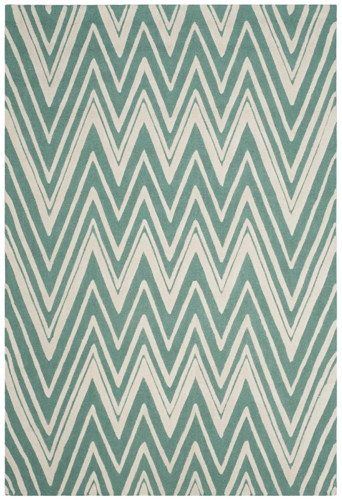 Contemporary Area Rug, CAM711T, 160 X 230 cm in Teal / Ivory