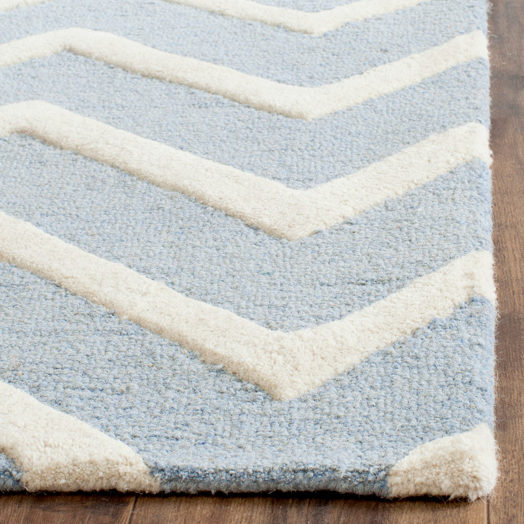 Contemporary Runner Rug, CAM714B, 62 X 240 cm in Blue / Ivory