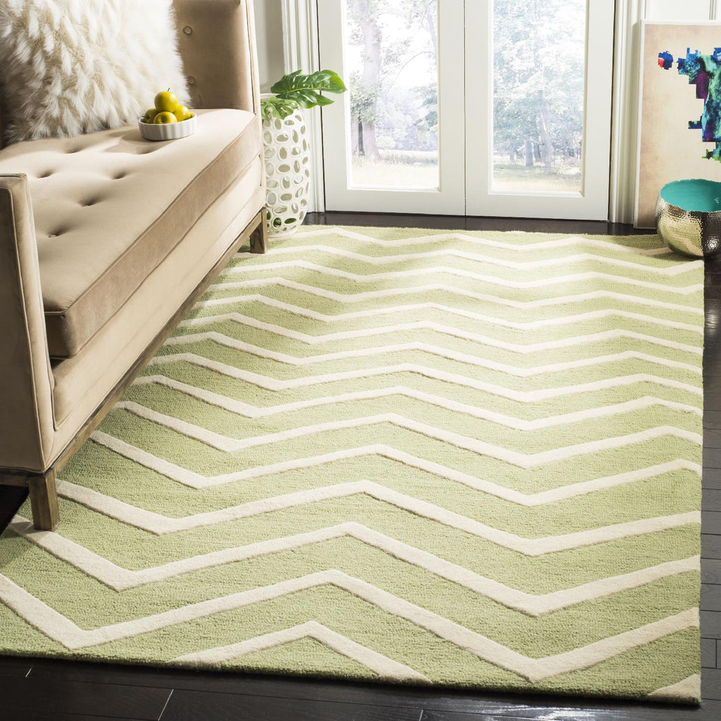 Contemporary Area Rug, CAM714C, 120 X 180 cm in Green / Ivory